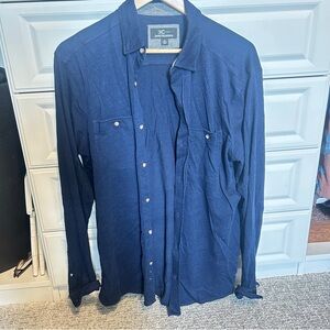 Men's Navy Casual Button Down Shirt